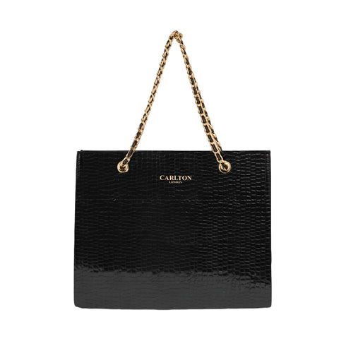 Carlton London ANINATA Black Textured TOTE BAG CLLP 643 BLACK