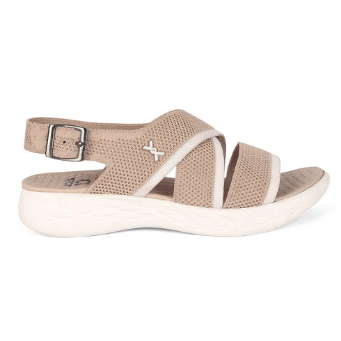 Women's Knitted Cross-Strap Sport Sandal with Buckle