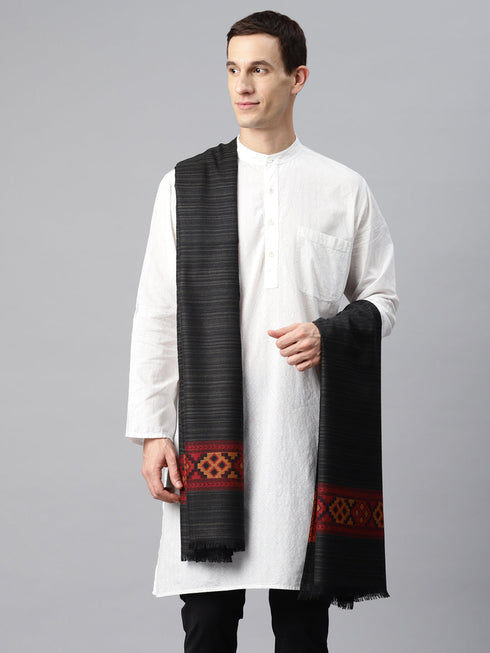 Men's Kullu Striped Woven Wool Shawl
