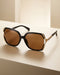 Black & Gold Toned UV Protected Brown Lens Oversized Sunglasses for women CLSW612