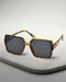 Women Tortoise Shell UV Protected Black Lens Oversized Sunglasses