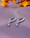 925 Sterling Silver Rhodium Plated Dangling Solitaire Mini Hoop Earring