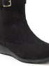 Women's Tall Moto-Style Riding Boot - Knee-High Footwear with Buckle Detail