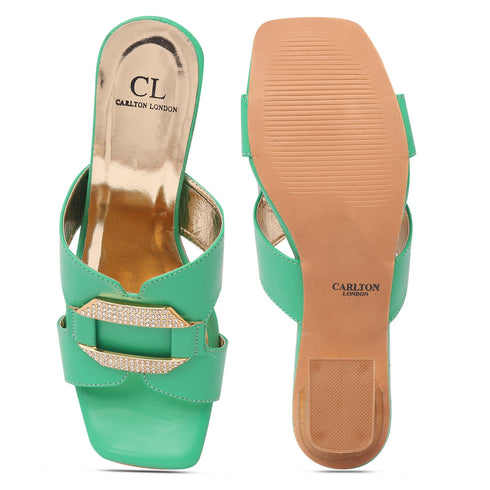 Women's Effortless Slip-On Style Decorative Buckle Sandal