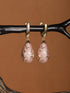 Anti-Tarnish 18 K Gold Plated & Enamelled Tear Shaped Floral Hoop Earrings