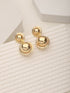 Anti-Tarnish Gold Plated Dual Ball Drop Minimal Drop Earrings