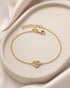 18kt Gold Plated CZ Infinity Heart Charm Adjustable Bracelet