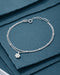 925 Sterling Silver Rhodium Plated Double Layered Floral Charm Bracelet