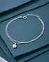 925 Sterling Silver Rhodium Plated Double Layered Floral Charm Bracelet