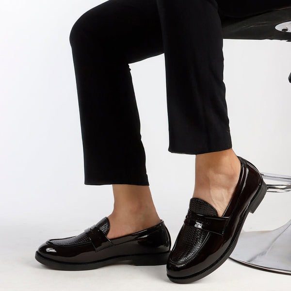 Men's Patent Textured Penny Loafer