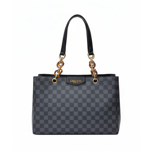 Carlton London Daphne Black Printed Tote Bag CLLP 1062 BLACK