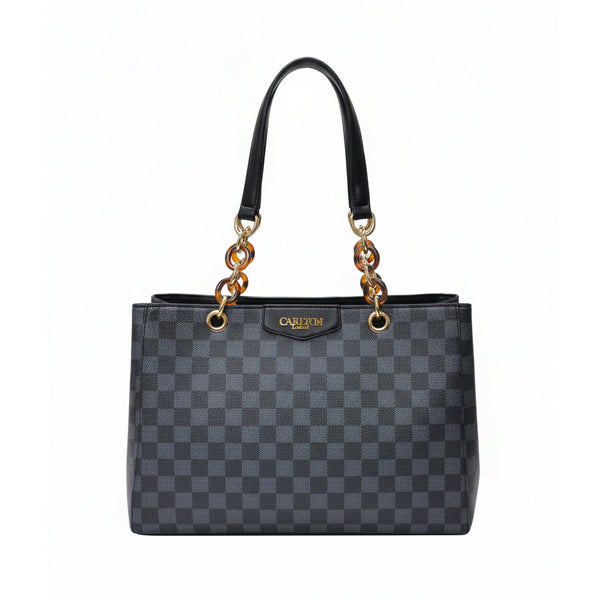 Carlton London Daphne Black Printed Tote Bag CLLP 1062 BLACK