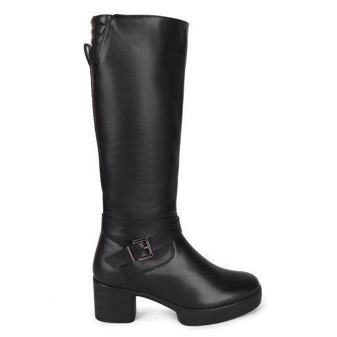 Women's Tall Riding Boot with Buckle Accent