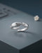 Rhodium Plated Contemporary Twisted Design Adjustable Ring