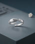 Rhodium Plated Contemporary Twisted Design Adjustable Ring