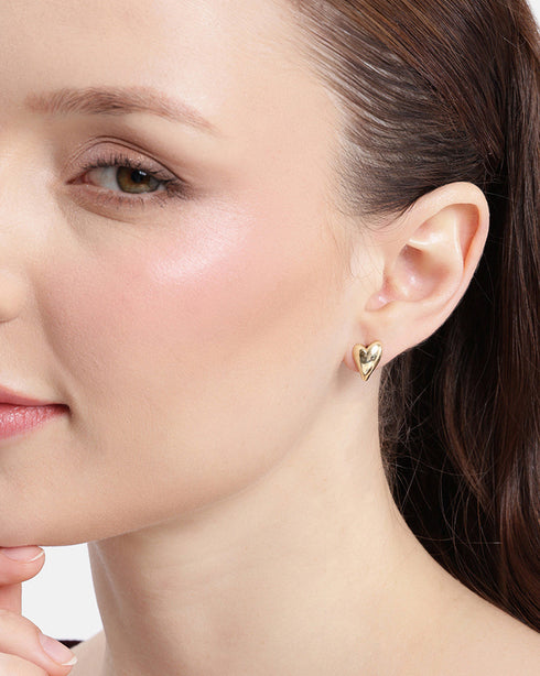 18kt Gold Plated Heart Half Hoop Earring