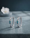 Rhodium Plated Topaz Studded Mini Square Hoop Earring