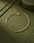 18kt Gold Plated Mix 'n' Match Stone Link Chain Wraparound Bracelet
