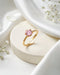 18kt Gold Plated CZ Floral Adjustable Ring