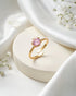 18kt Gold Plated CZ Floral Adjustable Ring