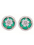 Rose Gold Green AD studded handcrafted Ear Ring
