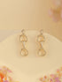 Anti-Tarnish 18k Gold Plated Criss Cross Dangling Link Earrings