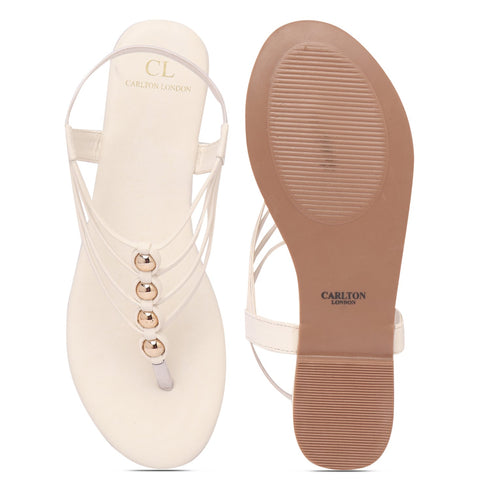 Women's Multy Strap Embellished Thong Sandal