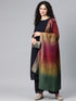Women's Striped Wool Shawl with Zari Border