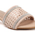 Women's Woven Rhinestone Sandal Textured Strap Low Heel