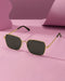 Women Gold and Black Toned Black Polarised Lens Rectangle Sunglasses