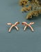 925 Sterling Silver 18kt Rose Gold Plated BOW Mini Stud Earring