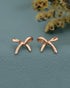 925 Sterling Silver 18kt Rose Gold Plated BOW Mini Stud Earring