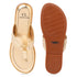 Women's Metallic Thong Sandals with Gold-Tone Ring