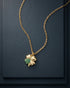 18kt Gold Plated CZ Four Clover Pendant and Chain Necklace
