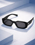 Women Black Toned Blue UV Protected Lens Square Sunglasses
