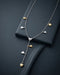 Rhodium & 18kt Gold Plated Dangling Heart Charm Y-Necklace Lariat