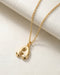 18kt Gold Plated CZ Bubble Letter R Pendant and Chain