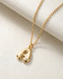 18kt Gold Plated CZ Bubble Letter R Pendant and Chain