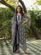 Women Navy Blue Ikat Printed Pure Cotton Straight Kurta With Printed Trouser And Printed Dupatta