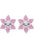 White Rhodium Pink AD studded handcrafted Ear Ring