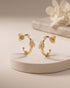 18kt Gold Plated CZ Trendy Knot Half Hoop Earring