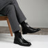 Men's Leather Chelsea Boots with Textured Side Panel