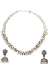 Silver Oxidised Handcrafted Ghugroo Beaded Tribal Hasli Jewellery Set