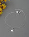 925 Sterling Silver Rhodium Plated Dangling Star Charm Bracelet