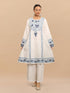 Mehnaz in Falak Kashmiri Long Kurta - White