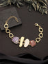 Anti-Tarnish Gold Plated Quirky Shaped Stones Link Bracelet