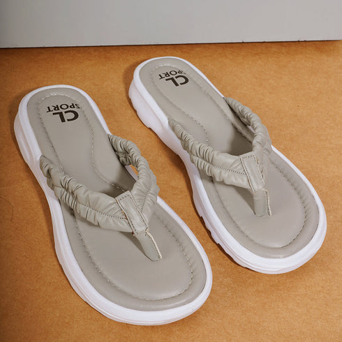 Women's Ruched Strap Thong Comfort Flip-Flops
