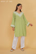 Rayon Chikankari Medium Kurta In Pista Green