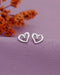 925 Sterling Silver Rhodium Plated CZ Mini Heart Stud Earring