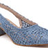 Women's Woven Textured Slingback Pump Pointed Toe Block Heel